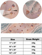 Summer Beaches Bed Runner for King Size Bed, 102"x20" Nautical Ocean Pink Wave Sea Nut Starfish Pearl Luxury Bed Runners & Scarves Decorative Bedding Scarf Protector Slipcover for Home Hotel