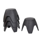 ECR4Kids Ayana Stackable Plastic Stool Seating Set, Children's Furniture, Black, 4-Pack