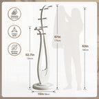 Heavy Duty Solid Wood Coat Rack Freestanding, 67" Artistic Curved Coat Tree with 12 Anti‑Slip Hooks & Stable Base, Sturdy Coat Hanger Stand for Entryway, Bedroom & Office, Vintage Natural Wood