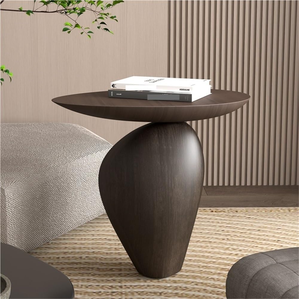 Fiberglass Side Table, Modern Small Coffee Table, Minimalist Accent Tables for Living Room, Bedroom, Small Spaces