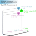 Acrylic Shelf Dividers for Closet Organization: 10" Tall Clear Closet Dividers for Shelves - Free-Standing Shelf Separators for Clothes Sweater Purse