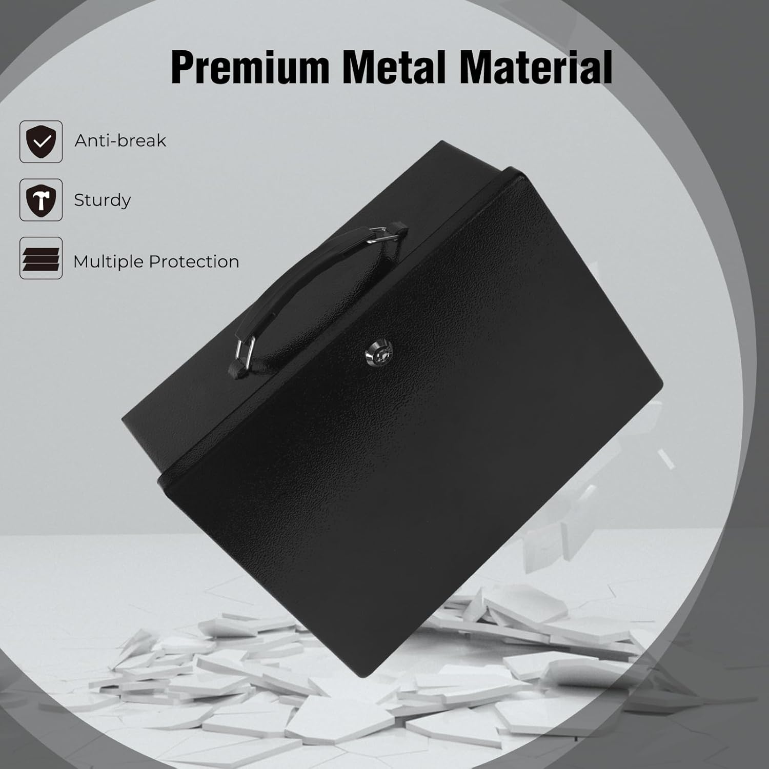 Fireproof Document Box, Fire Resistant Safe Box with Key Lock for Home, Portable Fireproof Lock Box for Personal Items, Passport, Cash, Tablet, X Large 13.2" x 11" x 4.13"