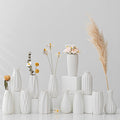 White Ceramic Vase Set of 12,Small Vases in Bulk for Flowers,Mini Vases for Centerpieces,Modern for Floral and Pampas Grass,Boho for Wedding,Party,Table Christmas Home DecorDIY Gifts