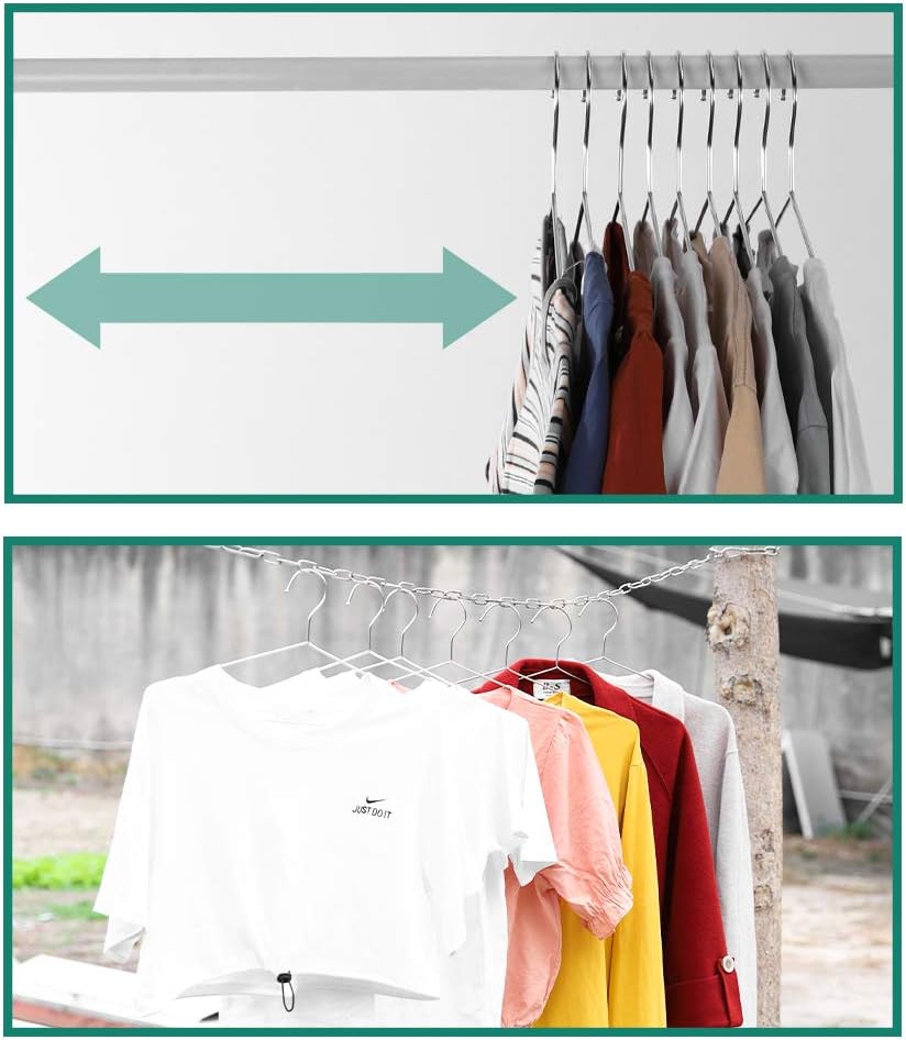 Metal Hangers Clothing Heavy Duty for Closet Stainless Steel Hanger 16.5in by WYCQKL 80 Pack