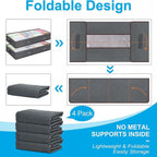 1 set of under bed storage bag, 90L under bed storage box, foldable under bed storage bag, used for blankets, towels, blankets, sweaters, pillows, gray