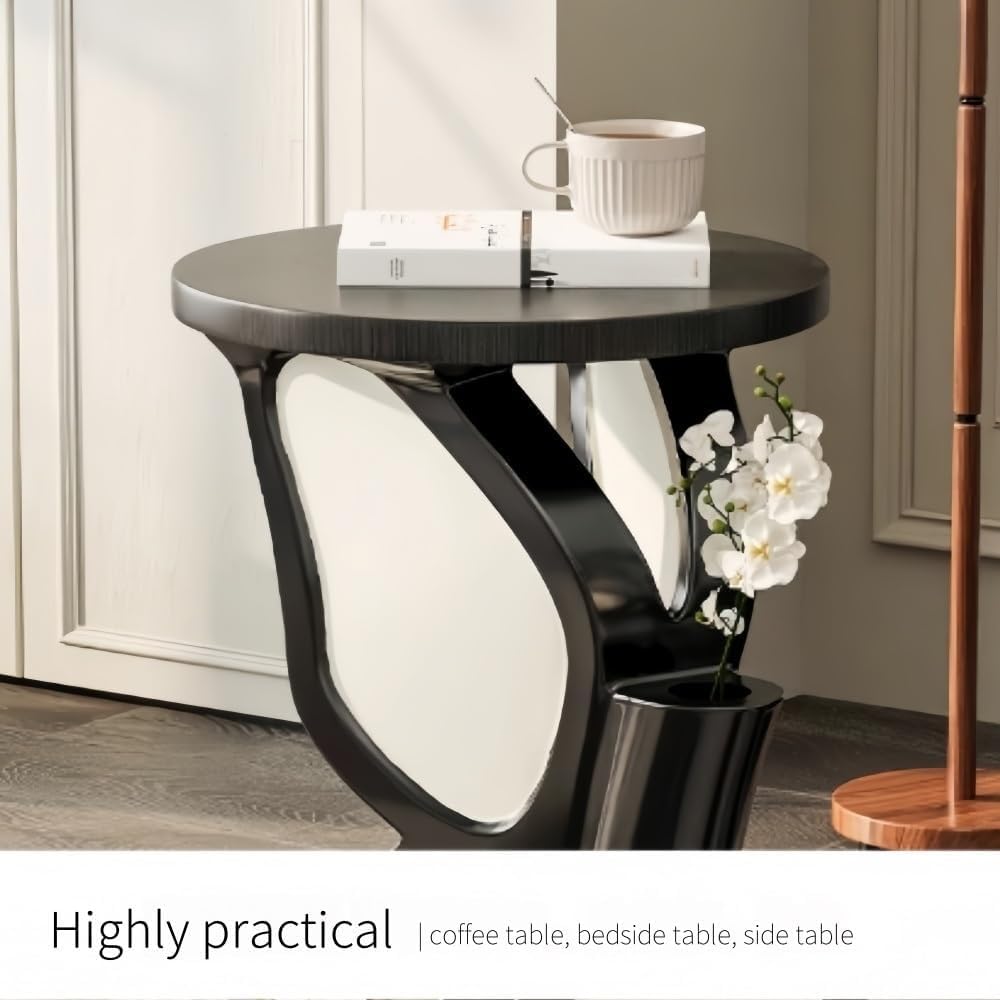 Butterflies Accent Side Table Vintage Round Tray Top End Table Artistic Sculpture Coffee Table for Living Room Entryway Balcony Lightweight