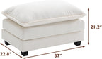 Ihanherry Ottoman for Modular Sectional Cloud Sofa, Chenille Deep Seat Couch for Apartment, Living Room and Bedroom, Beige