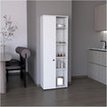 67" H Kitchen Storage Cabinet with One Door, Five Interior Shelves and Five Exterior Shelves,White,for Kitchen