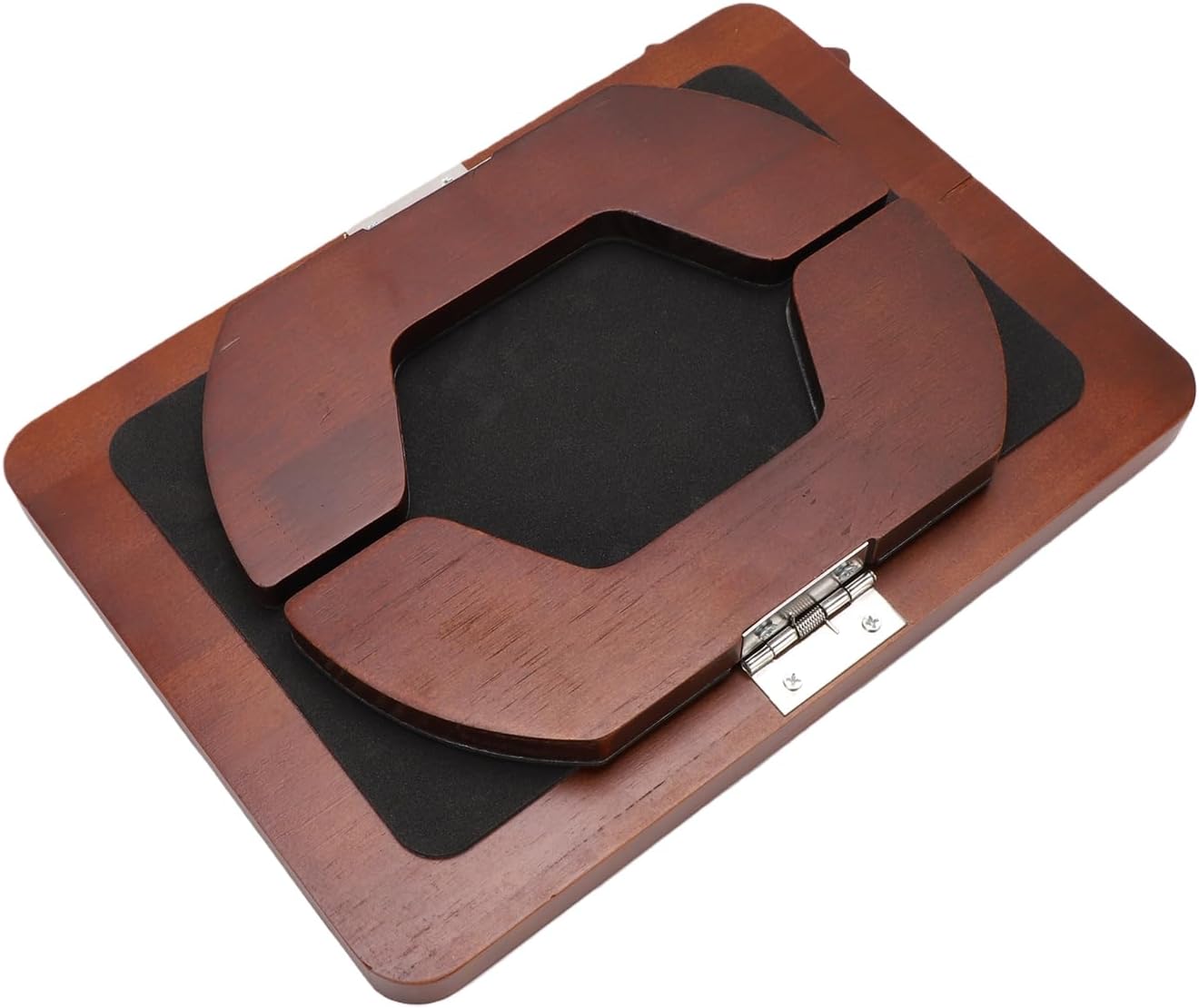 Couch Arm Tray, 3 in 1 Pine Wood Couch Armrest Table with 360 Rotating Stand and Cup Holder Non Slip Foldable Sofa Clip on Side Table for Drinks Snacks Phone Remote (Brown)
