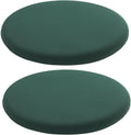 Dark Green 15.7 Inch 2 Pack Round Memory Foam Chair Pad, 1.8" Thick Anti-Slip Stool Cushion for Extended Sitting, Comfortable Seat Cushion for Dining Room Kitchen Office with Removable Cover