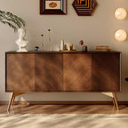 Entryway Cabinet Solid Wood Dining Sideboard Living Room Wall Storage Cabinet Retro Entrance Hall Cabinet Sideboard Storage Cabinet(180cm)