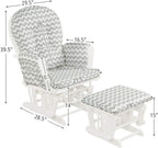 Nursery Rocking Chairs Nursery Glider Rocking Chair Wood Baby Rocker with Ottoman Cushion Upholstered Nursing Chair with Padded Arms (Stripe)
