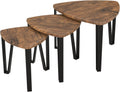 SOMY Nesting Coffee Tables End Table Sets Set of 3 Vintage Side Tables, Nightstand Modern Furniture Table Sets for Home Office Bedroom-Rustic Brown