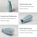 6-Pack Simple Vase Set for Flowers Plants, Small Cute Flower Vase for Modern Table Shelf Home Decor Wedding Boho Decor, Farmhouse