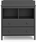 Storkcraft Alpine 2 Drawer Changing Table Chest, Gray | GREENGUARD Gold Certified, Dresser for Nursery, Changing Table with Drawers, Removable Changing Table Topper