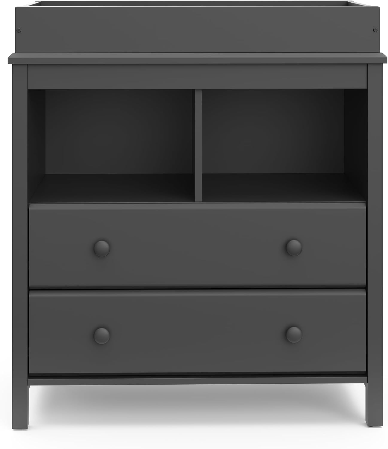 Storkcraft Alpine 2 Drawer Changing Table Chest, Gray | GREENGUARD Gold Certified, Dresser for Nursery, Changing Table with Drawers, Removable Changing Table Topper