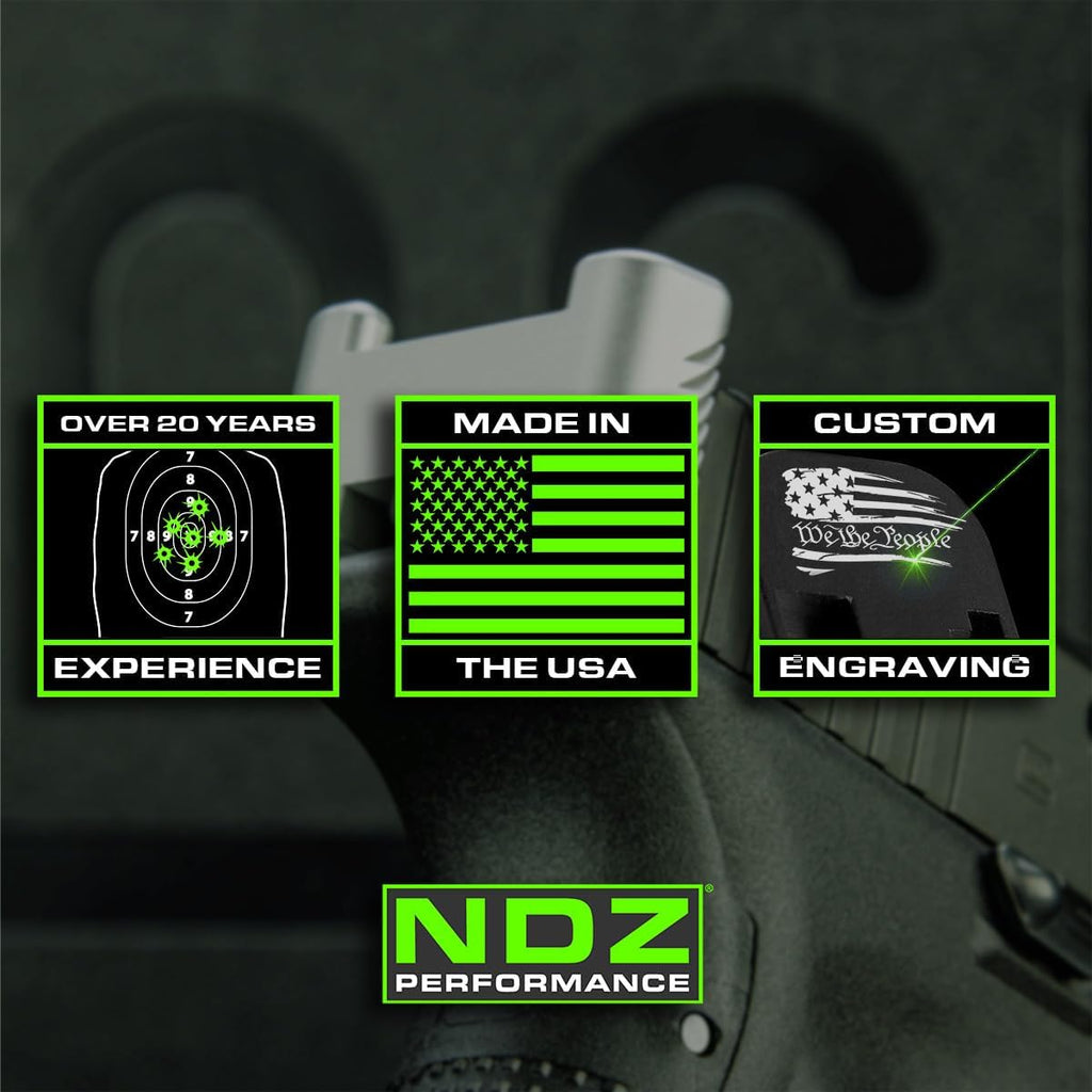 NDZ Performance Slide Cover Back Plate for Sig P365, P365 XL, P365 X Macro, P365 Fuse in 9mm .380, Made in The USA, Textured Anodized Aluminum Aspis Cut - Choose Plate Color