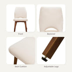 Dining Chairs Set of 2 – Modern Upholstered Kitchen Chairs (Sillas de Comedor) with Unique Cutout High Back & Wood Legs, Farmhouse Dinner Chair for Kitchen, Dining Room, or Living Room, Beige