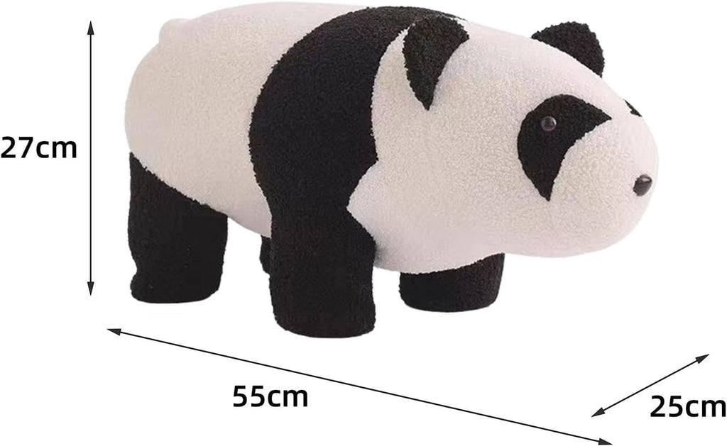 Animal Shaped Foot Stool, Foot Rest, Bedside Children Stool, Soft Padded Cushion Small Footstool Ottoman for Home Entryway Bedroom Playroom, Panda
