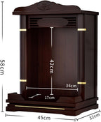 Meditation Altar Table with Drawer, Wall-Mounted Shrine Stand for Home Prayers and Worship