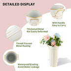 Galvanized Flower Bar Buckets with Handles 8 Pcs 11.8 Inch Tall Metal Bucket for Bloom Bar Flower Supplies, Home Decor, Wedding Centerpiece, Table Decorations, Outdoor Unbreakable Tin Vase