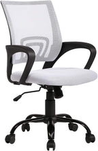 BestOffice Ergonomic Office Chair Mesh Cheap Desk Chair Task Computer Chair Lumbar Support Modern Executive Adjustable Rolling Swivel Chair for Back Pain, White