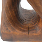 Modern End Table Square Solid Wood Pedestal Side Table Rustic Plant Stand with Twisted Design for Living Room, Bedroom, Office, Antique Brown