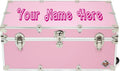 Rhino Trunk & Case Girls Personalized Pink Trunk with Wheels. 32"x18"x14", 1000+ lbs Capacity Steamer Style - Strong, USA Made Summer Camp Footlocker and Secure Dorm Storage Chest