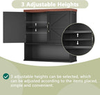 Smuxee Farmhouse Bathroom Cabinet Wall Mounted, Black Medicine Cabinet with Adjustable Shelf, Bathroom Cabinet for Living Room, Laundry Room