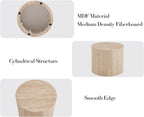 EALSON Nesting Coffee Tables Set of 2 Farmhouse Small Round End Tables Modern Circle Side Table Drum Table for Living Room/Small Spaces/Bedroom/Balcony, No Assembly, Travertine