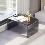 Side Table,C Shaped End Table, Acrylic Sofa Side Table, Bedside Table for Bedroom Small Simple Modern Coffee Table Suitable for Living Room (Smoke Gray)