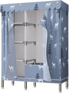 Foldable Wardrobe Portable Closet Oxford Fabric Thick Wardrobe Storage Closet Easy to Assemble Closet Wardrobe Temporary Closet for Bedroom