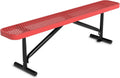 Outdoor Garden Benches, 6 ft Steel Picnic Bench Porch Chair Furniture Patio Seating, Commercial Expanded Metal Mesh Bench for Outside, Lawn, Backyard, Park, Deck, Garden, Patio, School (Red, 6FT)