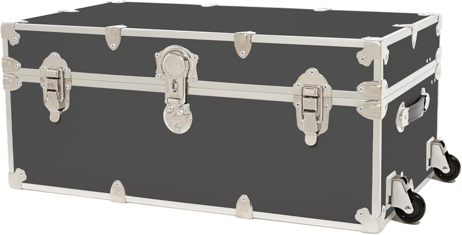 Rhino Trunk & Case Classic XL Trunk With Wheels 34"x20"x15", 1500+ lbs Capacity - Many Colors, Soft-Close Lid. Strong, USA Made Summer Camp Footlocker and Secure College Dorm Storage Chest