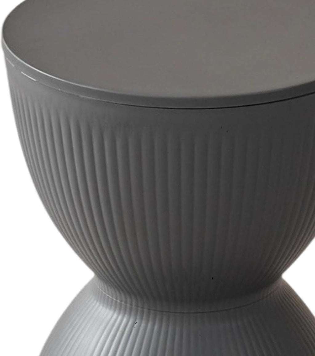 Round Foot Stool Footstool Sitting Change Shoe Stool for Home Bedroom Bedside Nursery, Gray