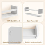 Floating Wall Nursery Book Shelves for Bedrooms Kids 16.5 Inch White Wooden Baby Book Shelf for Kids Rooms Set of 3 Nursery Shelves for Wall Mounted Toddler Bookshelf for Kids Wall