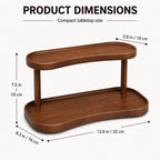 Adkoat® Two Tier Bathroom Desktop Countertop Organizer - Pine Wooden Perfume Vanity Stand Counter Shelf for Cologne Skincare Makeup Dresser Organizer - Matcha Station | Mug Display - 12.6 x 6.3 x 7.5