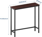 HollyHOME Narrow Console Table, 29.5" Slim Entryway Table, Sofa Stand, Hallway Shelf for Hallway, Bedroom, Living Room, Foyer, Dark Walnut