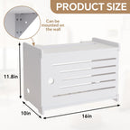 Wooden WiFi Router Storage Box Hider Shelf, Decorative Projector Box Hider Rack Countertop, for Cable, Modem, Internet, Router Power Cover Storage Organizer Cabinet Wall Mounted, Solid Wood