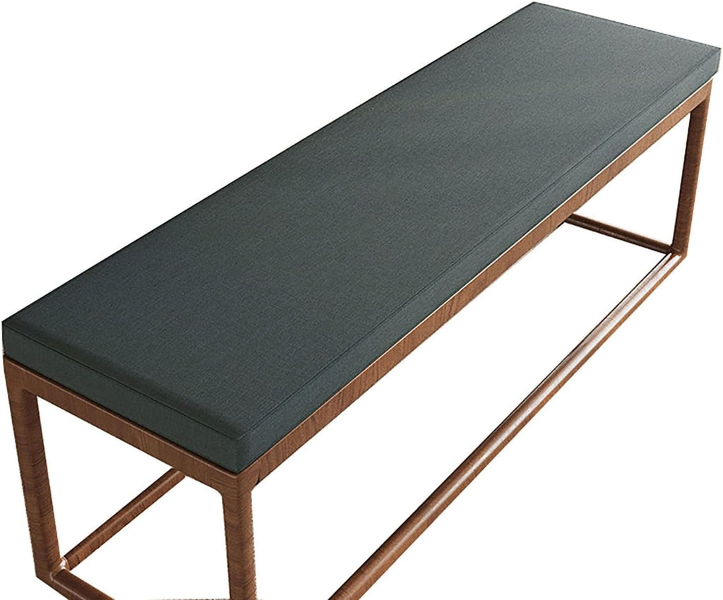 Bench Cushion 5cm Thick,Bench Seat Pad 80/100/120/140/160/180cm Linen Bench Seat Cushion 1/2/3 Seater for Indoor Outdoor Patio Garden Sofa Furniture(Blue,200x30x5cm)