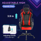 Ruesleag Home Office Gaming Chair,High-Back Ergonomic PC Computer Chair w/Lumbar Support Headrest PU Swivel Rolling Chair Task Executive Desk Chair for Teens Men and Adults,Red