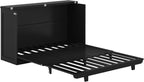 AFI, Charleston Queen Wood Murphy Bed Chest with 6" Mattress, Black