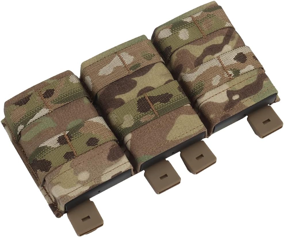 Triple Molle Mag Pouch 5.56 Tactical Open Top Magazine Holder Carrier with Quick Release Magazine Pouch Insert