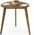 GOFLAME 35.5” Triangle Dining Table, Mid-Century Modern Kitchen Table with Solid Rubber Wood Legs, Space-Saving Dinner Table for Living Room, Dining Room, Apartment, Small Space, Walnut