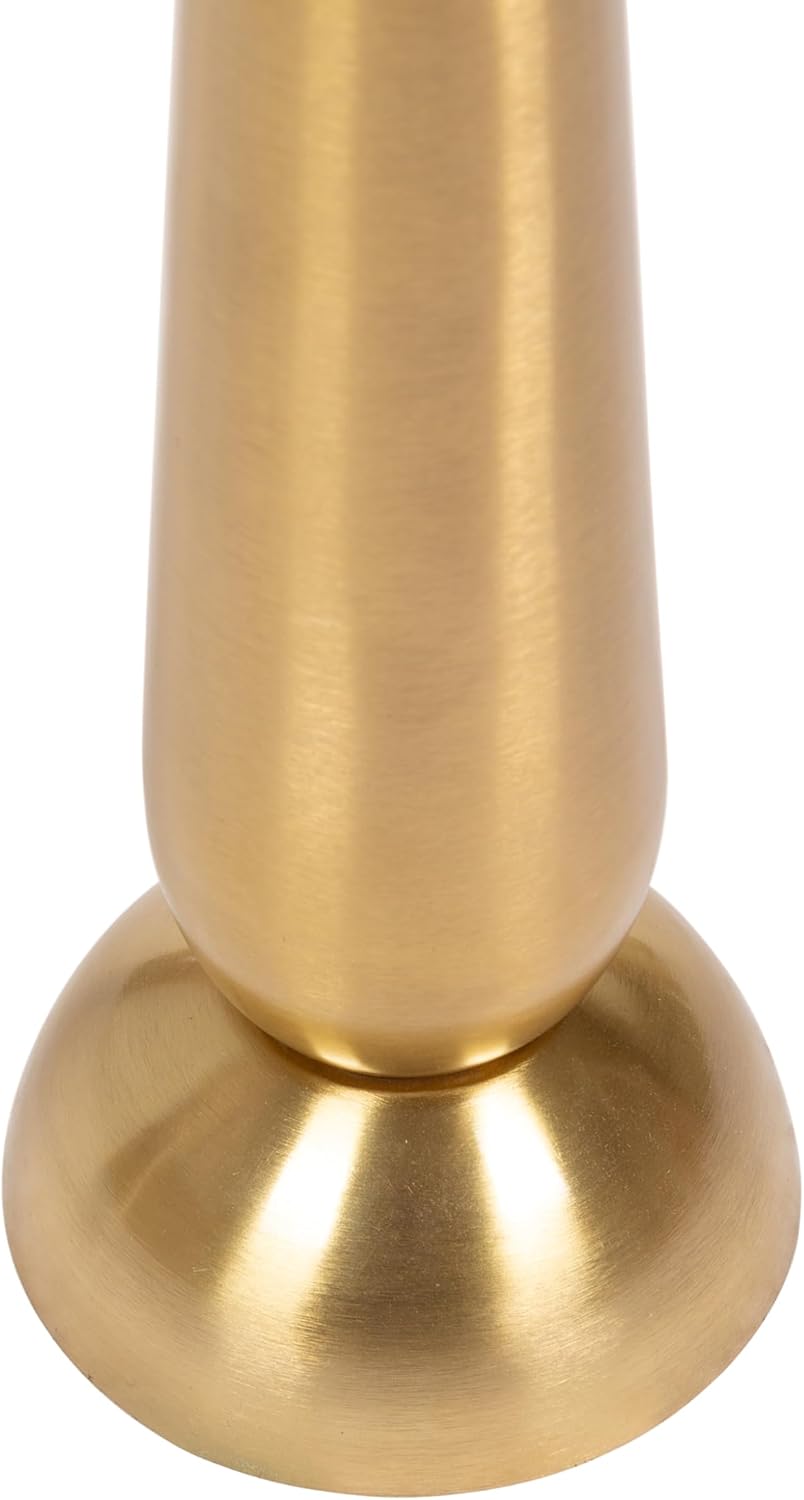 Kate and Laurel Saxena Modern Round Metal Drink Table, 8 x 8 x 24, Gold, Metal Martini Table with Pedestal Design for Use as Small Indoor Plant Stand or Living Room Accent