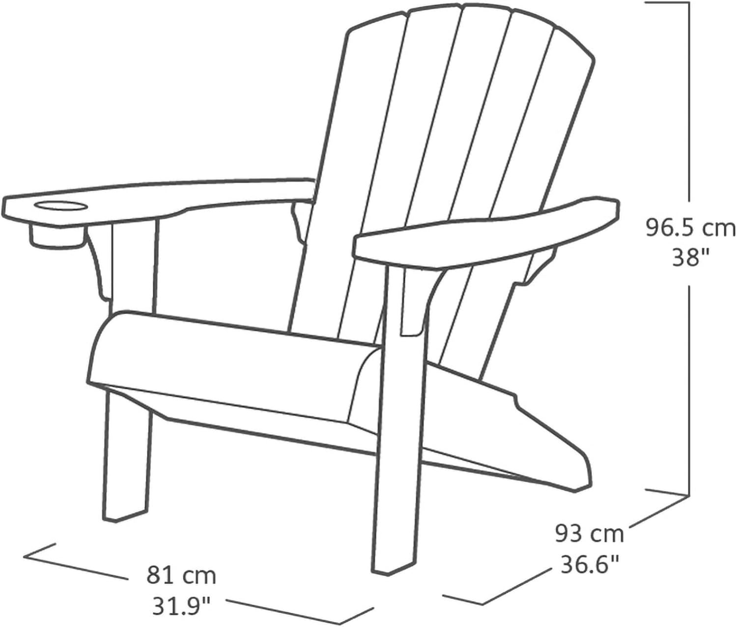Keter ALPINE ADIRONDACK CHAIR Alpine Chair Low Chair (White)