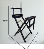 Casual Home Director's Chair,Black Frame/Black Canvas,18" - Classic Height