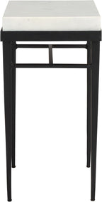 SAFAVIEH Home Collection - Eldin Side Table, Cream Marble Top with Black Metal Legs, Fully Assembled (ACC3746A)