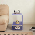 3-Tier Acrylic End Table, Sofa Side Couch Table Coffee Table, Small Space Organizer Nightstand Bed Side Table, for Home Bedroom Bathroom Living Room Office Coffee Shop (Blue)