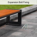 Outdoor U-Shaped Park Bench, Backless Slatted Garden Benches, One-Piece Design, No Assembly, for Yard, Lawn, Porch Bench(Small)
